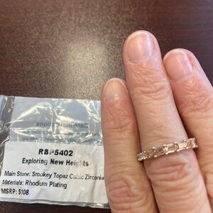 NWT Bomb Party size 7 Smokey Topaz Rhodium Plating MSRP $108